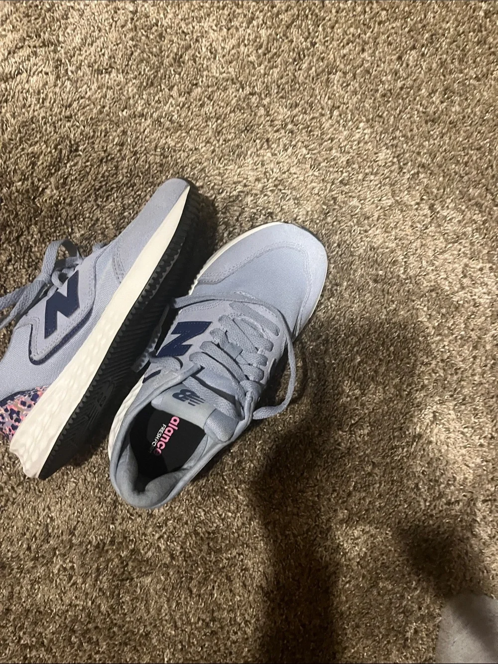 Light Gray new balance Athletic Sneakers with Navy Accents
